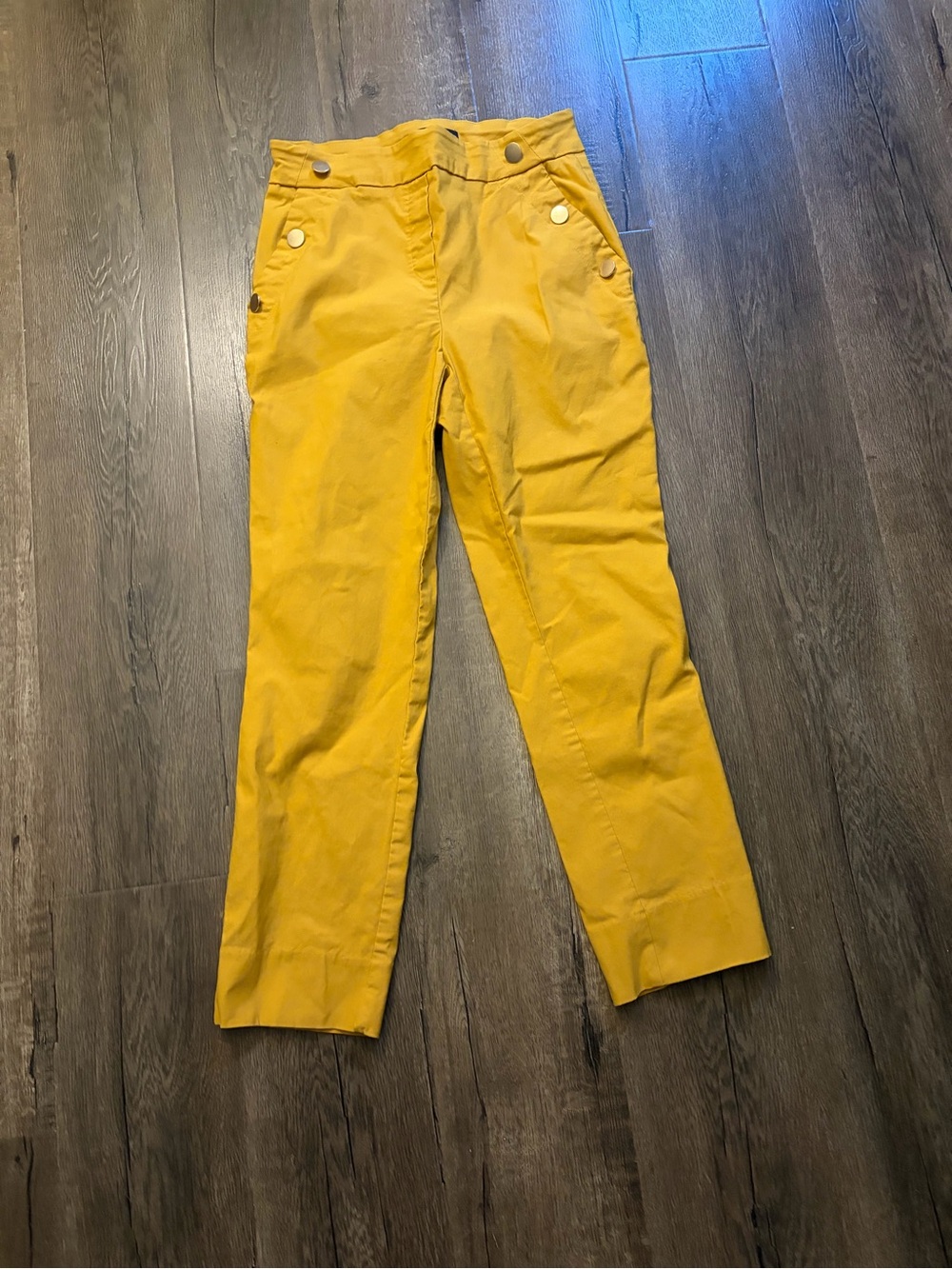 Women’s Mustard Yellow Straight-Leg Pants
